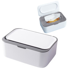 Refillable Wipes Dispenser with Lid, Non-Slip, Moisture-Retaining, Easy-Pull Design for Home, Nursery, Bathroom, Kitchen