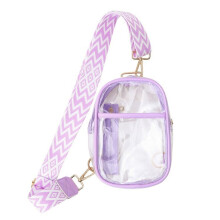 Priehľadná crossbody taška, náprsná taška, batoh, kabelky, taška cez rameno na festivaly, koncerty, športové podujatia.
