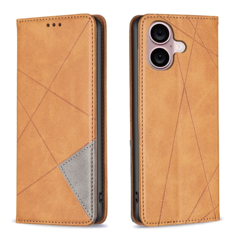 Rhombus Pattern Flip Wallet Leather Case For Iphone 16 Plus 9122141665175