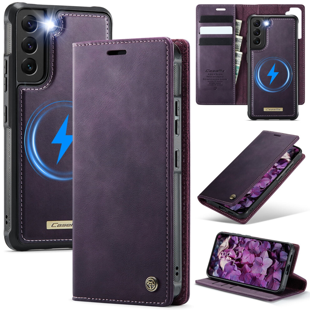 Caseme Wallet Case For Samsung Galaxy S22 Plus (6.6"), Magsafe-Compatible, Rfid-Blocking, Flip Stand, Shockproof, Magnetic & Detachable 9193271107682
