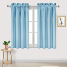 Blackout Curtains for Bedroom, 72" L x 2 Panels, Solid Thermal Insulated, Rod Pocket, Light Blue – Compatible with Standard Rods