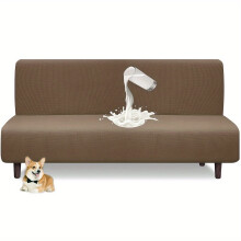 Armless Futon Cover Stretch Sofa Bed Slipcover Protector Elastic High Stretch Waterproof Jacquard Fabric Futon Cover