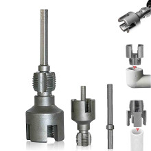 Integrated Pipe Threading Tool for 1/2" & 3/4" Water Pipes, Internal & External, Drill-Powered, PVC Compatible