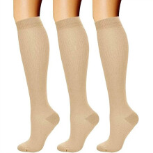 asdoklhq Knee High Socks for Women Cycling 3 Pairs The Support for Running and Cycling Outdoor Warm Stockings Khaki S/M