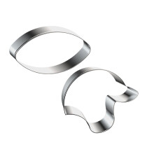 2 Pcs Football Cookie Cutter, Mini Rugby American Football Cookie Cutter, Large American Football Cookie Cutters Shapes Molds for Baking Kitchen Home