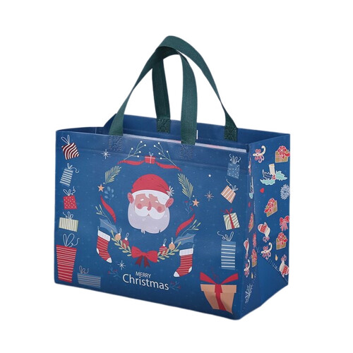 Red Drawstring Christmas Gift Bag with 3D Reindeer