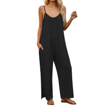 Women's Boho Jumpsuit Sleeveless Wide Leg with Pocket