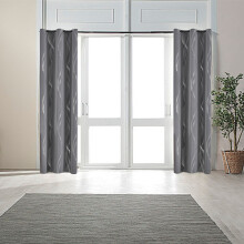 100% Blackout Kids Curtains for Boys, 63x52", Wave Foil Print, Insulated, Darkening, Grommet Top, Gray, 1 Panel