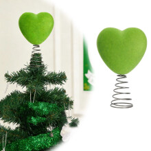 Heart-Shaped Tree Topper Glitter Spiral Base 1 Pack