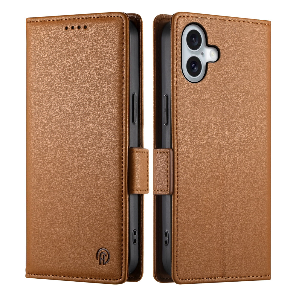 Wallet Case For Iphone 16 6.1" (2024), Pu Leather Folio With Magnetic Closure, Card Holder & Kickstand Â Compatible With Iphone 16 Brown 9353595664524
