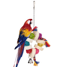 Hanging Parrot Rack Toy Bird Playing Toys Loofah Sponge Great Chewing Toy Engaging Activity With Bright Colors For Small Birds