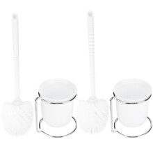 Escova de vaso sanitário vintage branca com cerdas de alta qualidade, suporte para escova de vaso sanitário que economiza espaço, acessório