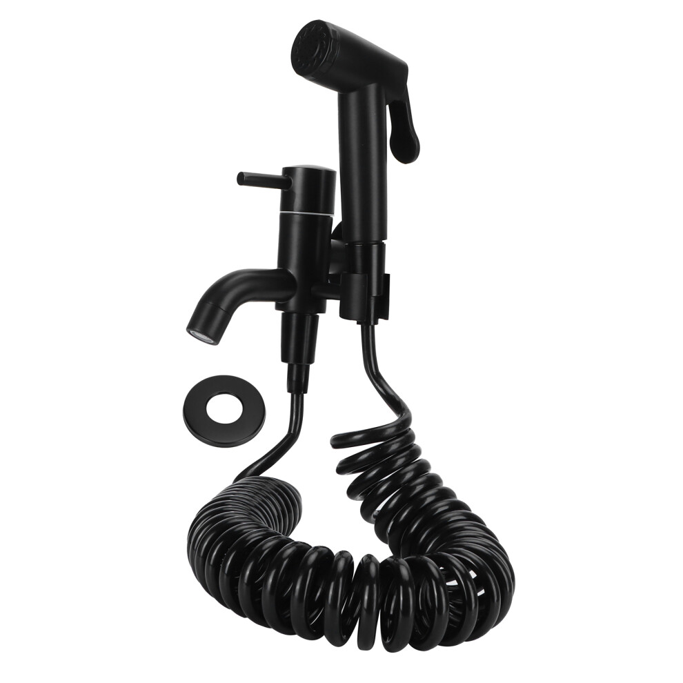 Handheld Bidet Sprayer For Bathroom And Toilet Cleaning, Toilet Faucet Splitter With Antifreeze Technology, Black Alloy Construction, Multilayer 9425574386175