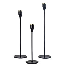 Set de suporturi pentru lumânări metalice pentru sfeșnice decorative conice, suporturi pentru lumânări negre mate, tavă de chiuvetă din