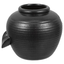 Black Ceramic Waterfall Fountain Jar for Outdoor Landscape Decor
