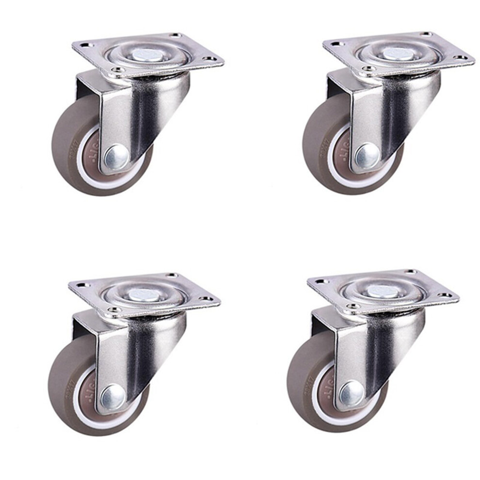 Effortless Furniture Mobility, Set Of4low Profile Casters In Silver, 360Degree Swivel Tpr Wheels For Silent And Safe Furniture Maneuvering 9083649746448