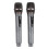 2pcs Wireless Microphone Set, 50-100m Range, LED Display, Grey 14