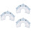 3Pcs Soft Whale Style Pet Recovery Cone Collar Sky-Blue 7