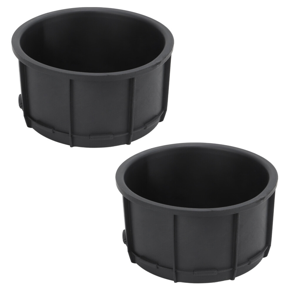 Rubber Cup Holder Insert Liners Uv Resistant Automotive Interior 2 Pcs Black 4301390343606