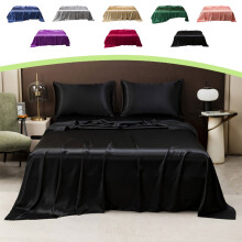King Size selyem lepedő felnőtteknek, bőrbarát és hűsítő selyem lepedők, mosható és luxus king size ágyneműk 275 cm x 265 cm