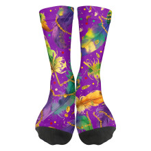 Chaussettes Willtoo Mardi Gras pour hommes, femmes et enfants, imprimé masque festif, chaussettes colorées de carnaval pour fêtes et
