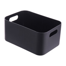 Contenitore portaoggetti in plastica bianca resistente con manici, versatile e pratico per casa, ufficio, cucina e bagno.