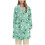 Women's Flannel Hooded Robe Green M 1