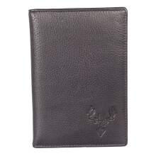 (Black) Mala Leather Stag Passport & Card Holder