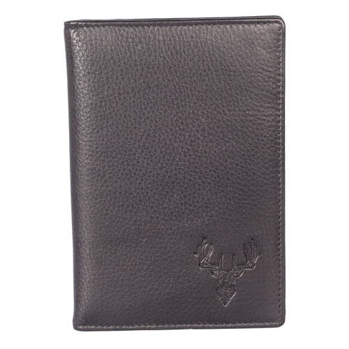 (Black) Mala Leather Stag Passport & Card Holder