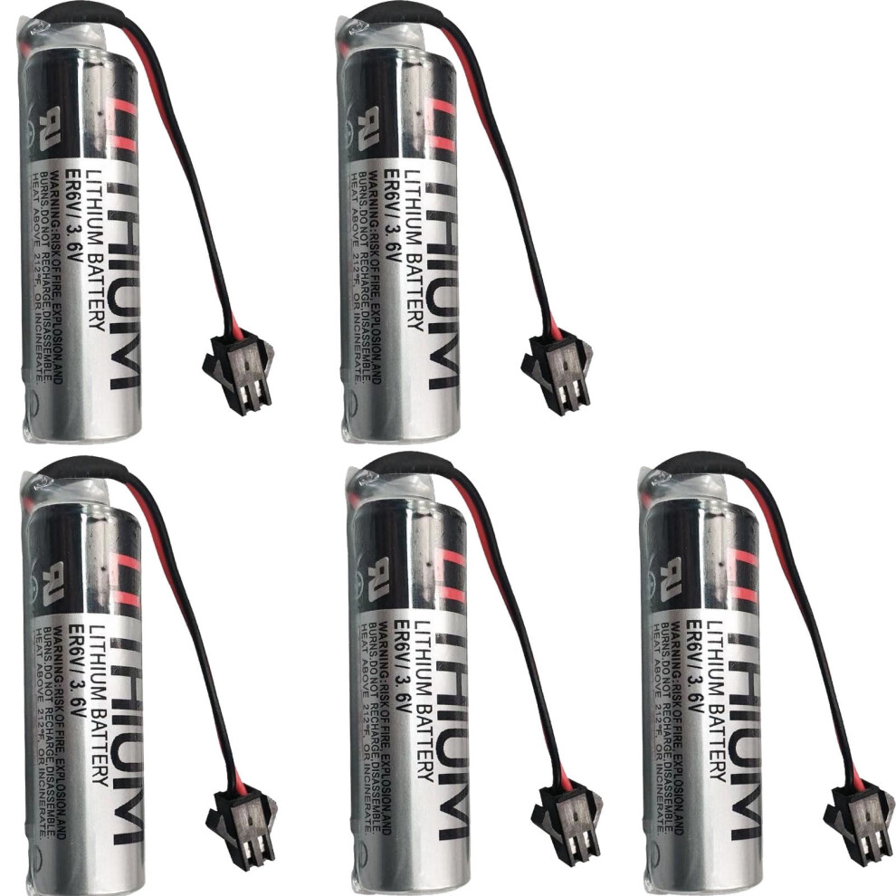 5 Pcs Er6v/3.6V 2400Mah Battery With Sm Plug For Otc Robot 5096-434 Plc Aa Battery 9551475502946