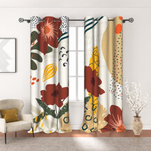 Blackout Curtains for Bedroom Boho Floral Print 2 pcs