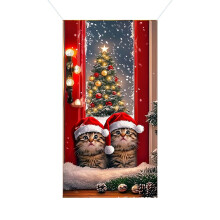 Deurdecoratie met kerstman, 71x35 inch, Welkom Kerstman Decoratie, Kerstfeest Banner & Achtergrond – Geschikt voor voordeuren