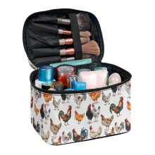 Grote make-up organizer tas met haanmotief, praktische make-up organizer voor dames, reisopbergtas, reisformaat accessoires