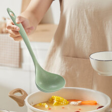 Concha para sopa, utensílio de cozinha – 23,4 x 7,4 x 3 cm, colher de plástico antiaderente resistente a altas temperaturas para cozinhar e