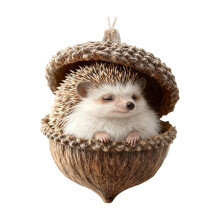 Decorazioni natalizie a forma di ghianda con animali del bosco, perfette per l'albero di Natale, regalo personalizzato per gli amanti degli animali