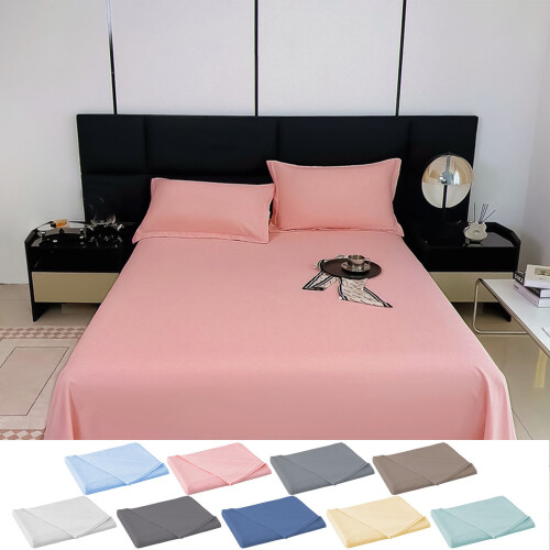 Por menos de US$ 5! Lençol InsCrazy, 100% algodão, cor sólida, macio e respirável, 168 x 244 cm (66 x 96 polegadas).