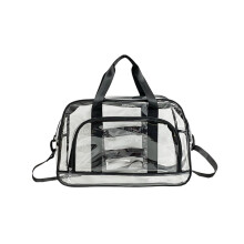 Transparente Reisetasche mit Nass-/Trockenfach, Schuhfach und verstellbaren Tragegurten – flugtaugliche Wochenendtasche für Damen und Herren