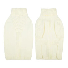 Suéter térmico de gola alta para cães, roupa de inverno elástica e quentinha para cães de grande e extra grande porte, tamanho PP (XS) branco.