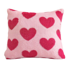 Sierkussenhoezen voor Valentijnsdag, 45 x 45 cm, roze, met hartjesmotief, pluche, decoratief.