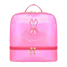 Ballett-Rucksack, lässige Sporttasche mit Schuhfach für Reisen und Gymnastik, rosarot