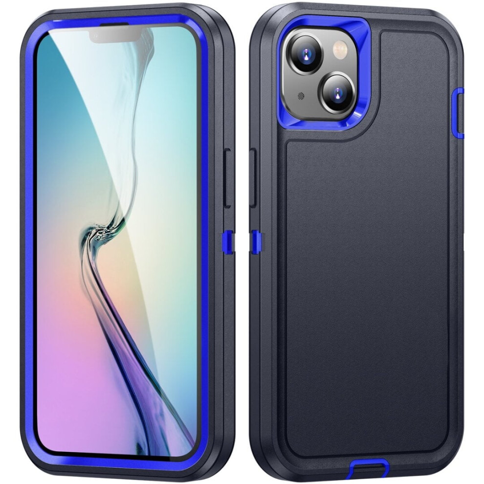 Shockproof Rugged 3-Layer Case For Iphone 15 Plus 6.7", Dust/Drop Proof, Â Compatible With Iphone 15 Plus Blue 9340959412679