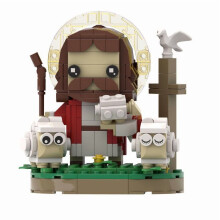 MOC280PCS Funbuild Creative Jesus-serien Brickhead-byggeklosser Gjeter Jesus Minifigurer Pedagogiske DIY-leker