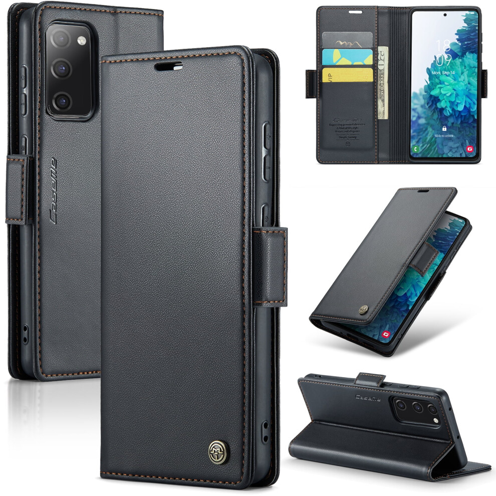 Caseme Leather Wallet Case For Compatible With Samsung Galaxy S20 Fe Â Rfid Blocking, Magnetic Clasp, Kickstand, Card Holder 9340959412532