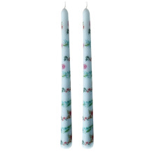 2 Pack 10" Dripless, Smokeless, Unscented Taper Candles with Flowers Pattern – Compatible with Standard Candle Holders