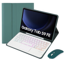 Keyboard Case for compatible with Samsung Galaxy Tab S9 FE 10.9 Inch, Backlit Wireless Detachable Keybaord with Touchpad SM-X510/X516B/X518U,Black1