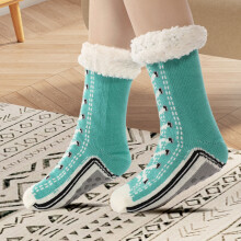 Chaussettes-chaussons antidérapantes pour femmes – Chaudes, douces, doublées en polaire avec picots antidérapants, confortables pour la maison,