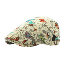 Etnisk stil Retro Jacquardhatt Dam Fjärilsbasker Retro Moderiktig Hatt Avslappnad Mångsidig Konstnärshatt