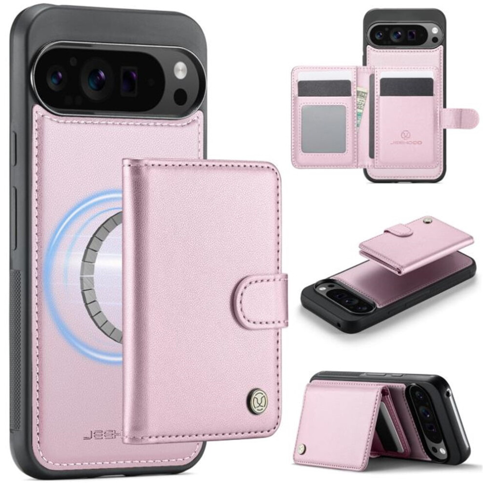Jeehood Rfid-Blocking Case For Google Pixel 9 Pro Xl/10 Pro Xl, Magsafe-Compatible 2-In-1 Wallet With Snap Card Holder & Kickstand 9340959414543