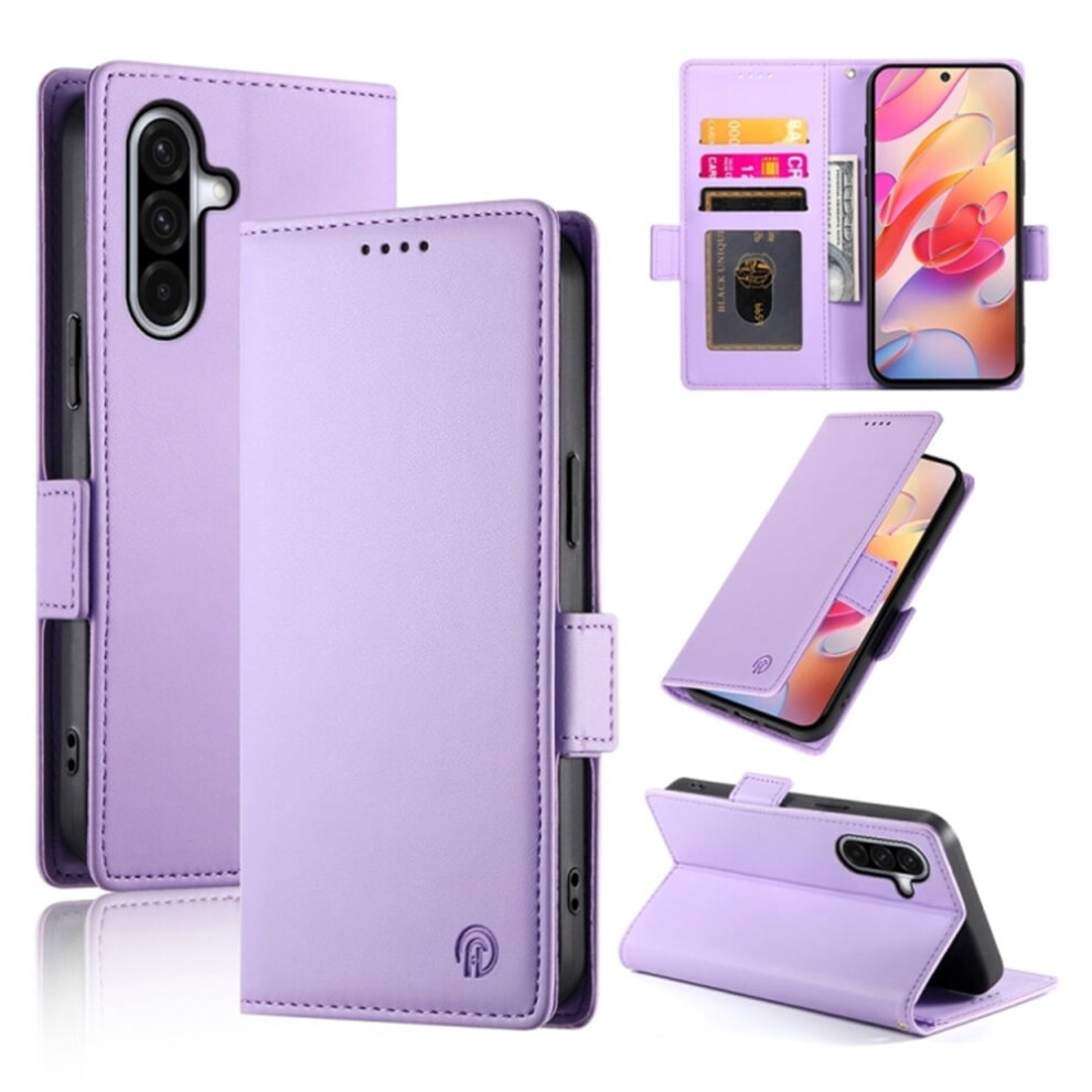 Compatible With Samsung Galaxy A17 4G Wallet Case Â Pu Leather Flip Cover With Magnetic Closure, Frosted Finish, Purple 9340959414949