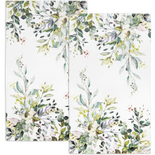 Lot de 2 torchons de cuisine en eucalyptus, motif feuilles vert sauge, doux et absorbants, pour la vaisselle et les mains, décoration de salle de